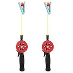 Uadme Children Fishing Rod - 2pcs Kids Fishing Rod Mini Ice Fishing Rod Childrens Fishing Rod Shrimp Crab Pole - For All Kids Coast Shore Rock Pool Crabbing