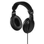 Hama Wired Over-Ear TV Headphones, One Sided 6m Long Cable, Volume Control, Black