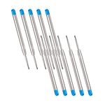 10 x Replaceable Metal Ballpoint Pen Refills, Blue Ink Pen Refills for Parker Ballpoint Pens, Medium Point Pen Refills for School and Office Supplies