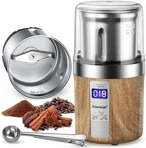 COOL KNIGHT Electric Coffee Grinder, Coffee Grinder with Counter and 1 Stainless Steel Grinding Cup, Spice Grinder with Capacity of 100g, Suitable for Spices, Coffee Beans, Nuts, etc.