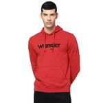 Wrangler Men's Cotton Hooded Neck Sweatshirt (WMSS004092_Bossa NOVA Melange_M)