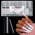 Ranrose 600PCS Clear Extra Long No Curve Nail Tips