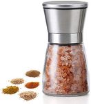 P-Plus International | Stainless Steel Salt and Pepper Grinder | Refillable Salt and Pepper Shaker with Adjustable Coarse Mills | Ceramic Blades and Adjustable Coarseness | Small