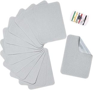 TXSN 12PCS Iron-on Repair Patch, Cotton Repair Patch for Clothes Pants Mending and Decorating Size 3" by 4-1/4", Light Grey