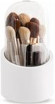 Lebenrich Makeup Brush Holder Organizer with Lid, Rotating Dustproof Make Up Brushes Container with Acrylic Cover, Spinning Cosmetics Holders Storage Cup for Vanity Desktop Bathroom Countertop