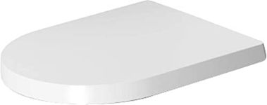 Duravit toilet seat Me by Starck, Urea thermoset toilet lid, Toilet cover with stainless steel hinges, white