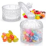 Bakiauli 2 Pieces Glass Jars with Lid, Transparent Sweet Jars Glass Storage Jars Tea Coffee Sugar Canisters for Candy Buffet, Wedding, Party