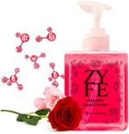 ZYFE Vitamin Hand Soap - Liquid Hand Soap - Natural Plant Derived Moisturizing Handsoap with Essential Oil Fragrance Rose Bloom- Soft Hand Wash for Kitchen & Bathroom with Pump 12oz - Lush Soft Soap