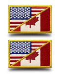 Antrix 2 Packs USA American United State Canada Friendship Flag Patch Hook and Loop Embroidered Applique Emblem Patch for Clothing Jacket Jeans Caps Vests Bags Backpacks Dogs Harness