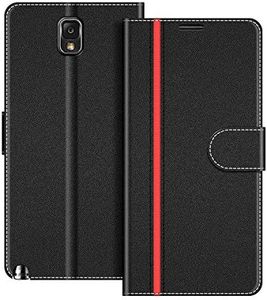 COODIO Custodia in Pelle per Samsung Galaxy Note 3, Cover a Libro Magnetica Portafoglio per Samsung Galaxy Note 3, Nero/Rosso