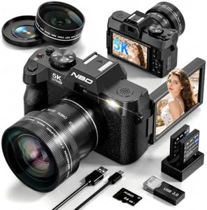 True 5K 64MP Digital Camera for Photography (Black)