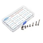 SCXCLY 120pcs Chicago Screws Binding Screw Posts Assortment Kit, 6 Sizes(M5 x 6/10/15/25/30/45mm), Carbon Steel Nickel-Plated (Black)