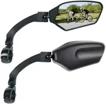 Adjustable Handlebar Bike Mirror, Shatterproof HD Glass Lens, Universal Fit Rearview Bicycle Mirrors (Pair), 360° Rotatable, Compatible with Mountain Bikes, E-bikes, Road Bikes