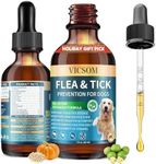 Natural Flea and Tick Prevention for Dogs, Oral Herbal Dog Flea and Tick Treatment Drops with Pumpkin Seed & Black Walnut for Dogs, Skin & Coat Care - Digestive & Immune for All Breeds and Ages, 60ml