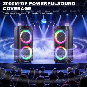 JYX 8-Inch Karaoke Machine with 2 Microphones – Portable Speaker System