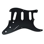 KAISH 8 Hole Metal Aluminum Anodized Vintage Style ST/Strat SSS Pickguard Guitar Pick Guard Scratch Plate for USA/Mexico Stratocaster/Strat Black