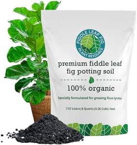 Fiddle Leaf Fig Plant Resource - Premium Fiddle Leaf Fig Potting Soil for Fast Growth - Houseplant & Indoor Plant Soil - Organic Potting Mix, Large Bag, No Fertilizer - Great Drainage
