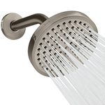 SparkPod 6" Rain Shower Head - High Pressure Rainfall - Tool-Less 1-Min Installation - Elegant Brushed Nickel Finish - Includes 6" Shower Arm - Step Into A Luxury Spa Experience - Gain Space And Style