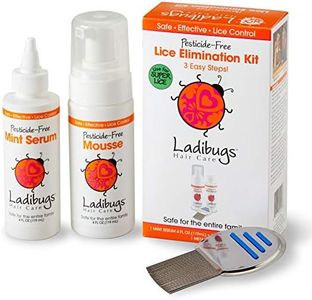 LADIBUGS One and Done Lice Treatment Kit - 3-Step Elimination - Comb, Mousse, Serum | Natural & Effective Head Lice & Nit Fix | Safe Removal for Kids, Family | Clinic Preferred, Nurse Approved