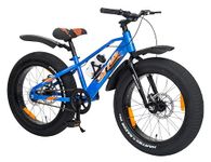 VESCO STAG Blue 20.400 Fat Tyre Cycle for Kids Boys & Girls Single Speed | Dual Disc Brake | Rigid Fork | Frame 12.5 Inch | Ideal for 8 to10 Years (Blue)