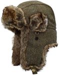 WALKER AND HAWKES - Harris Tweed Charles Trapper Hat - Charcoal - X-Large (60cm)