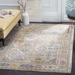 SAFAVIEH Aria Collection Area Rug - 9' x 12', Cream & Multi, Oriental Distressed Design, Non-Shedding & Easy Care, Ideal for High Traffic Areas in Living Room, Bedroom (ARA127C)