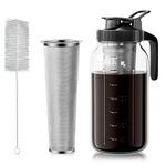 VA1KENE 64oz Cold Brew Coffee Maker with Stainless Steel Mesh Filter, 2 Quart (1.9 Liter) Heavy Duty Iced Coffee Maker w/Flip Cap Lid and Spout