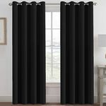 H.VERSAILTEX Blackout Curtain for Bedroom Light Blocking Curtain Drapes for Living Room, Thermal Insulated Grommet Curtains Feature Thick Soft Textured, 52 by 96 inch Long (Black, One Panel)