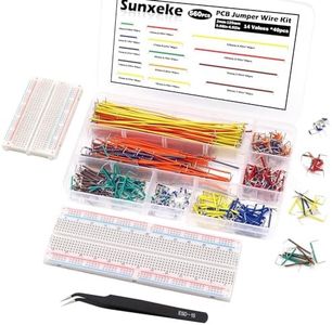 Sunxeke 560Pcs Breadboard and Jumper Wire kit PCB Circuit Board Assortment,14 Different Lengths Breadboard Jumper Wires with Breadboard and Tweezers,Suitable for Electrical DIY Experiments