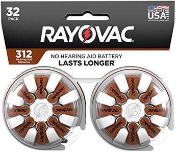 Rayovac Size 312 Hearing Aid Batteries, Hearing Aid Batteries Size 312, 32 Count