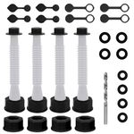 33 Pcs Gas Can Nozzle Replacement,Gas Can Spouts Fits 5 Gallon Gasoline Cans, with Flexible Nozzles, Screw Collar Caps, Thicker Gasket, Spout Cap, Drill Bit and Fuel Vent Caps - for Smooth Flow(White)