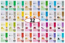 DERMAL 32 Combo A+B Set Collagen Essence Korean Face Mask - Hydrating and Soothing Facial Mask with Panthenol - Hypoallergenic Self Care Sheet Mask for All Skin Types - Natural Home Spa Treatment Mask