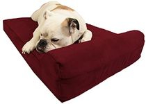 Barker Junior - 4" Pillow Top Orthopedic Dog Bed with Headrest for Medium Size Dogs 30 - 50 Pounds