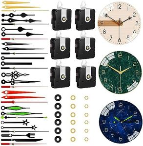 6 PCS High Torque Quartz Clock Movement Mechanism Replacement Clock Kit with 10 Different Pairs of Hands Clock for DIY Repair Clock Parts Shaft Lengths 12mm 15.5mm 21.5mm (Style 2)