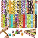 JOYIN 72 PCS Halloween Slap Bracelets Halloween Toys for Kids Girls Boys, 36 Different Design Bracelets Bulk for Party Favors and Supplies, Halloween Treat Bags Gifts