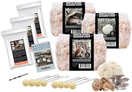 North Spore Log Spawn Bundle, 500 ct of Shiitake, Lion's Mane, Blue Oyster