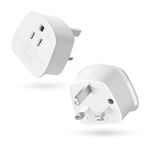 AIEVE US to UK Plug Adapter,2/3 Pin USA to 3 Pin UK Plug Travel Adapter with 13A Fuse,American/Mexico/Canada/Janpan to British Converter Plug(for Type A/B,2-Pack)