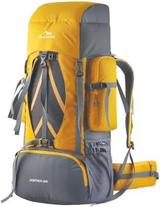 TRAWOC VORTEX 60 Ltr Travel Backpack Hiking Trekking Bag Rucksack Bag for Men & Women, 3 Year Warranty, Yellow, HK004