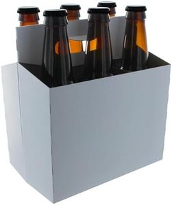 TFD Supplies Six Pack Bottle Cardboard Carrier Boxes for 12oz Beer or Soda Bottles (10 Pack)