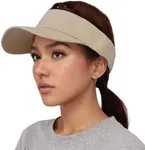 QFE Adjustable Sun Caps Visor Hats for Womens and Men Gorras Black White Running Golf Baseball Beach Pool Spores Visor Summer Viseras para Mujer Tennis Blue Hat, Khaki