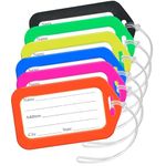 Storite Pack of 5 Luggage Tags, Smart Tags for Travel suitcases, Travel Bags Tags for Easily Identification of Bags (Multicolour) (6 Pack)