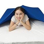 GADULU Sensory Compression Blanket Cool & Stretchable Lycra Bed Sheet For Kids & Adults Deep Relaxing Feeling, Releases Oxytocin Helps With SPD, Anxiety, ADHD, Autism (Color : Blue, Size : Queen)