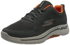 Skechers Men's Go Walk Arch Fit Idyllic Sneaker,Charcoal Textile/Synthetic/Orange Trim,10 UK