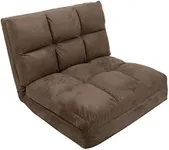 Luxe-Living Loungie Micro-Suede 5-Position Adjustable Convertible Flip Chair, Sleeper Dorm Bed Couch Lounger Sofa, Brown