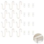 12 Pairs Hook and Glider Pack Flexible Curtain Tracks Set Hooks Curtain Track Glider Hooks Plastic S-Shaped Drapery Hooks with Quiet Plasic Roller Hanging Rail Glider Rollers for Ceiling and Bathroom