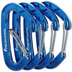 FresKaro 4pcs 15kN Wiregate caribeener clips, Carabiner Heavy Duty, Sturdy EDC Accessory clip, Not for Climbing, Large Size, Lightweight, For Hiking, Camping, Fishing, Outdoor, Backpack, Blue