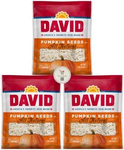 David's Salted & Roasted Sunflower Seeds, (Pack of 3) 5.25 oz Bags (All Natural Pumpkin Seeds)