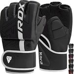 RDX MMA Gloves Grappling Sparring, Pre-Curved Martial Arts Mitts, Ventilated Palm, Men Women Maya Hide Leather Kara Cage Fighting, Boxing, Combat Sports Training, Muay Thai, Punching Bag, Kickboxing