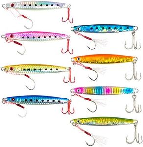 orurudo 8pcs 0.88oz (25gram) Jig Saltwater Fishing Lure Metal jigs F Long Cast Jigging Major Color & Center Weight Balance Edition (A&B Color Set) qb100143c01n0
