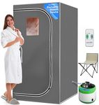 SereneLife Portable Sauna, Full Size Infrared Home Spa, indoor sauna tent, steam room, home sauna tent, steam sauna tent, One Person Sauna box for home, with Free Heating Foot Pad and Portable Chair